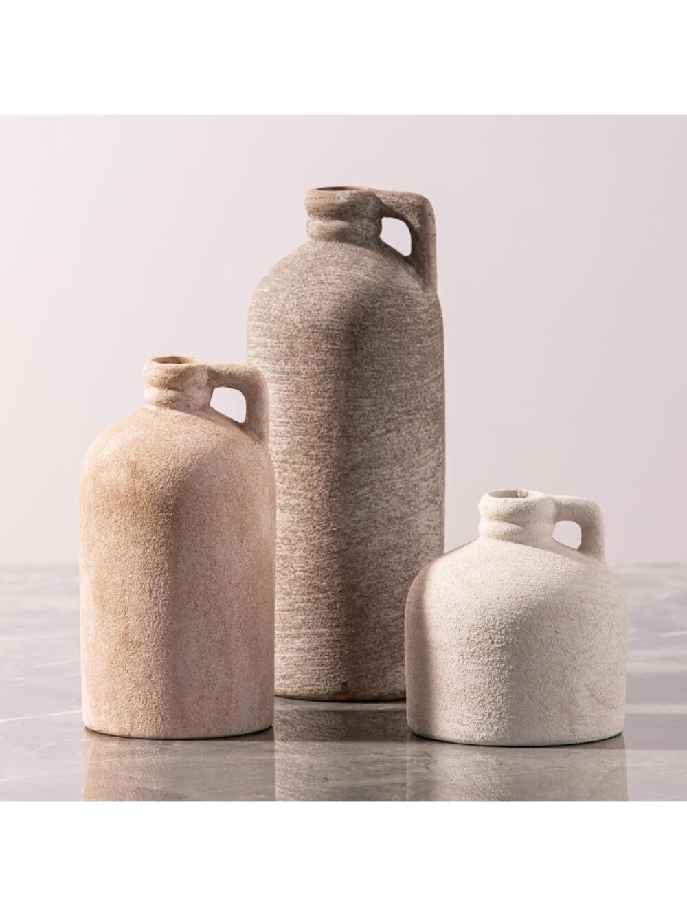 Set of 3 Ceramic Vases for Home Decor - Stylish Living Room Table Centerpieces